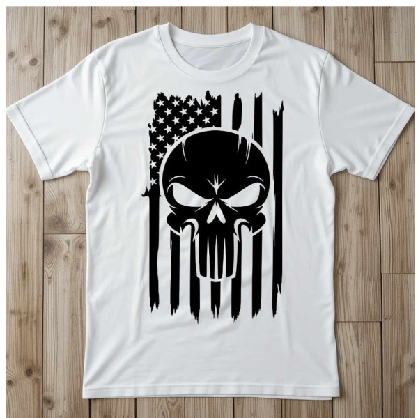 Patriotic Skull & Flag