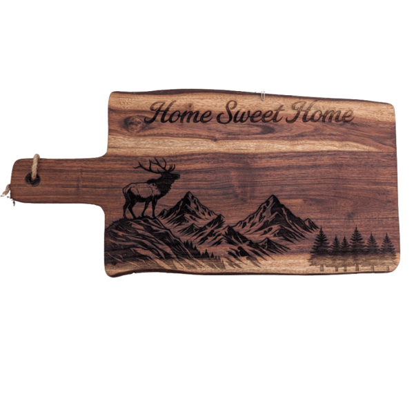Cutting Board - Acacia Elk Home Sweet Home